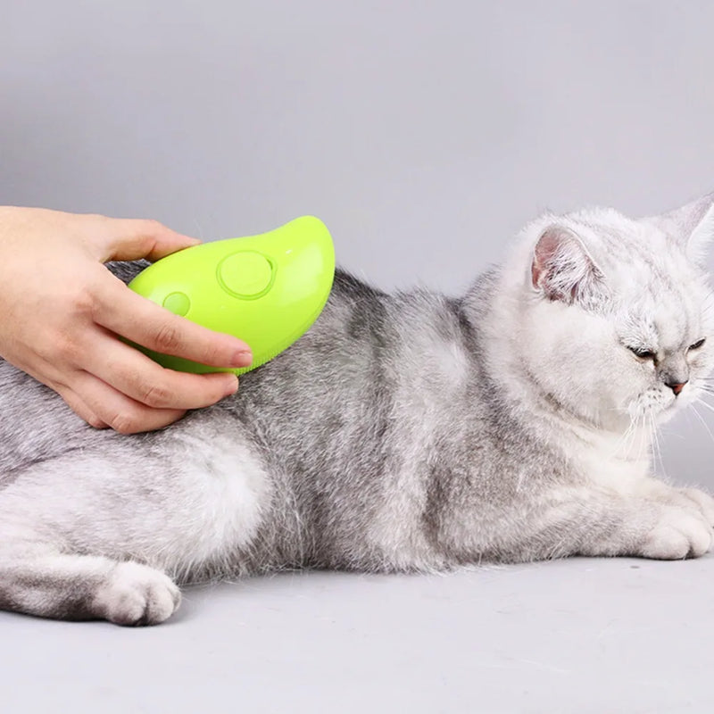 Escova a Vapor Multifuncional para Pet - 3 em 1: Grooming, Massagem e Depilação