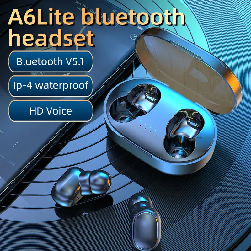 Fone de Ouvido Bluetooth Esportivo Sem Fio - Hi-Fi 5.1, à Prova d'Água IPX4, com Estojo de Carregamento Portátil